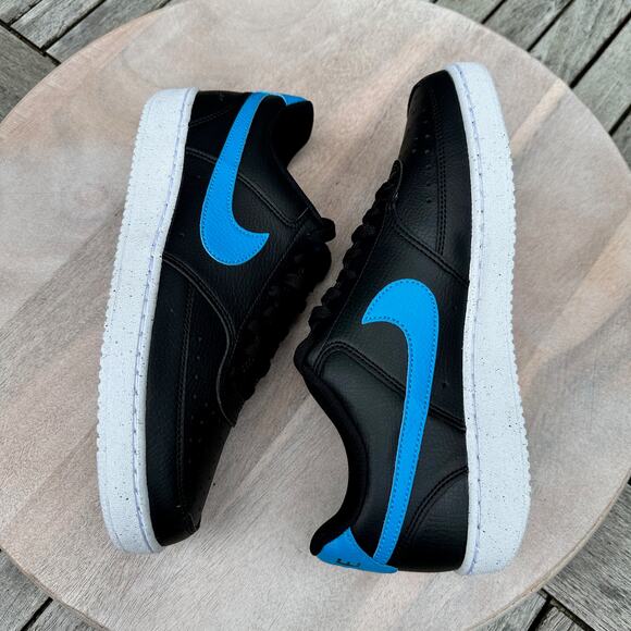 Nike Court Vision Lo NN Mens Size 9 Sneaker Black Laser Blue DH2987-005 New - Picture 3 of 11